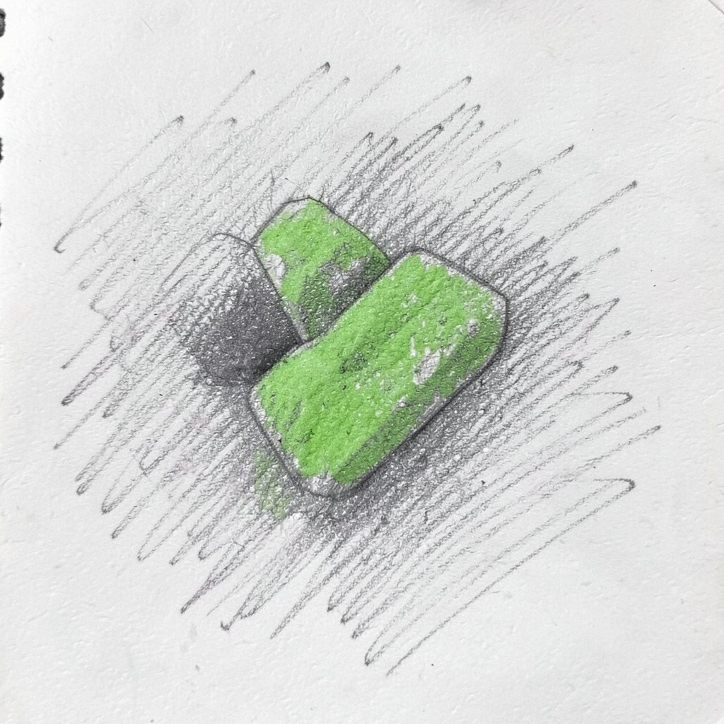 Graphite pencil sketch of a gourmet food basket arranged with jars and nibbles, muted graphite and ivory shades